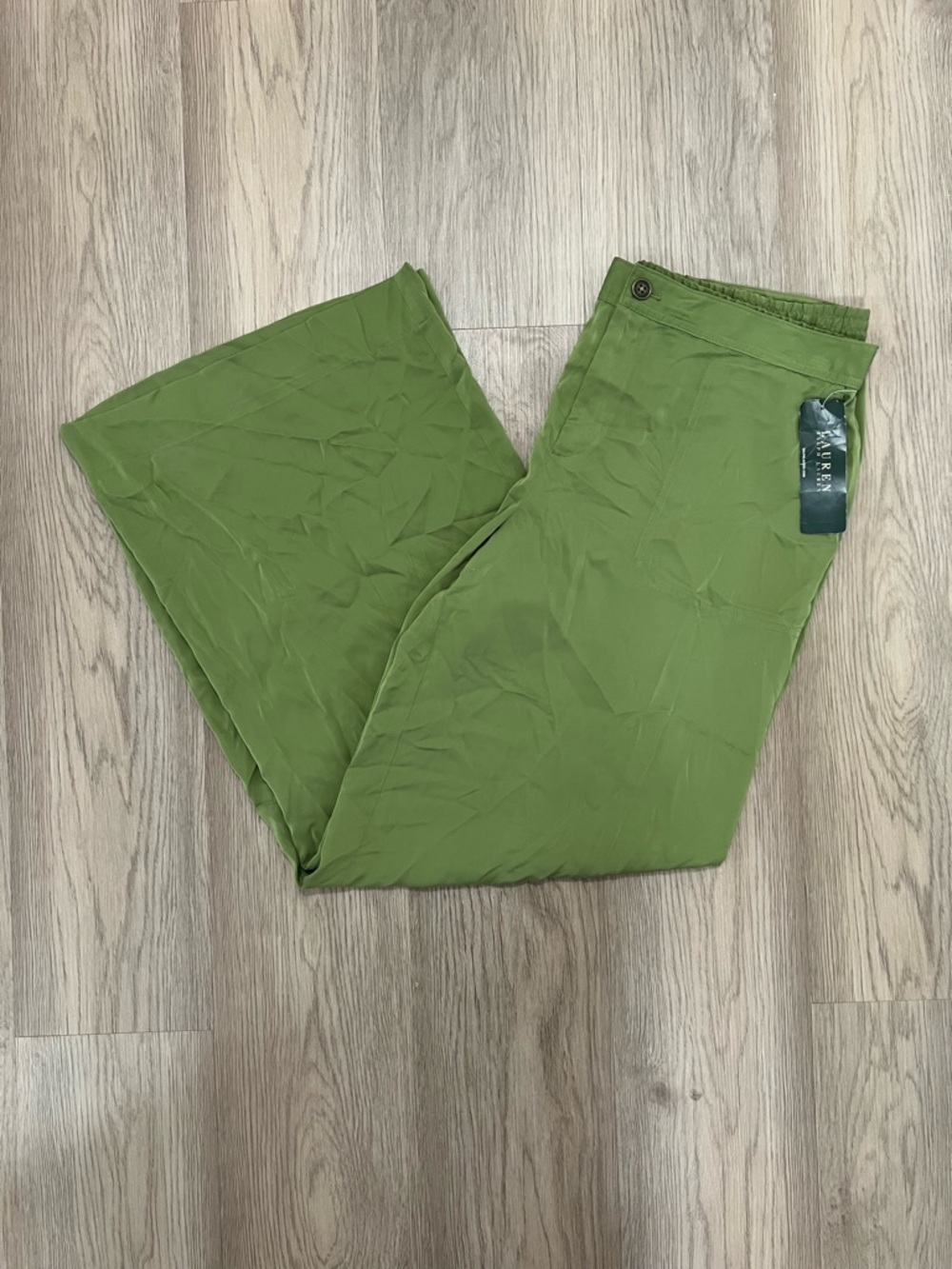 Lauren Ralph Lauren Green Wide Leg Palazzo Pants Size XL NWT